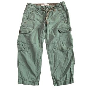 Vintage Polo Jeans Co Womens 1967 Military Paratrooper Crop Green Cargo Pants